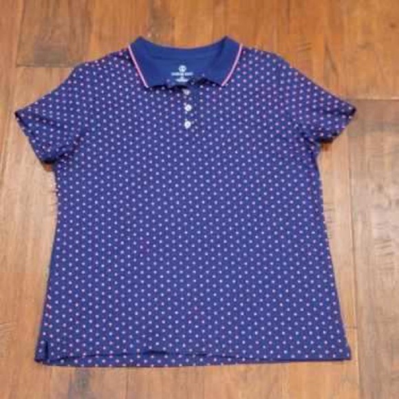 Medium Women’s Blue Polka Dot Polo T-Shirt - Excellent Condition! - Picture 7 of 7